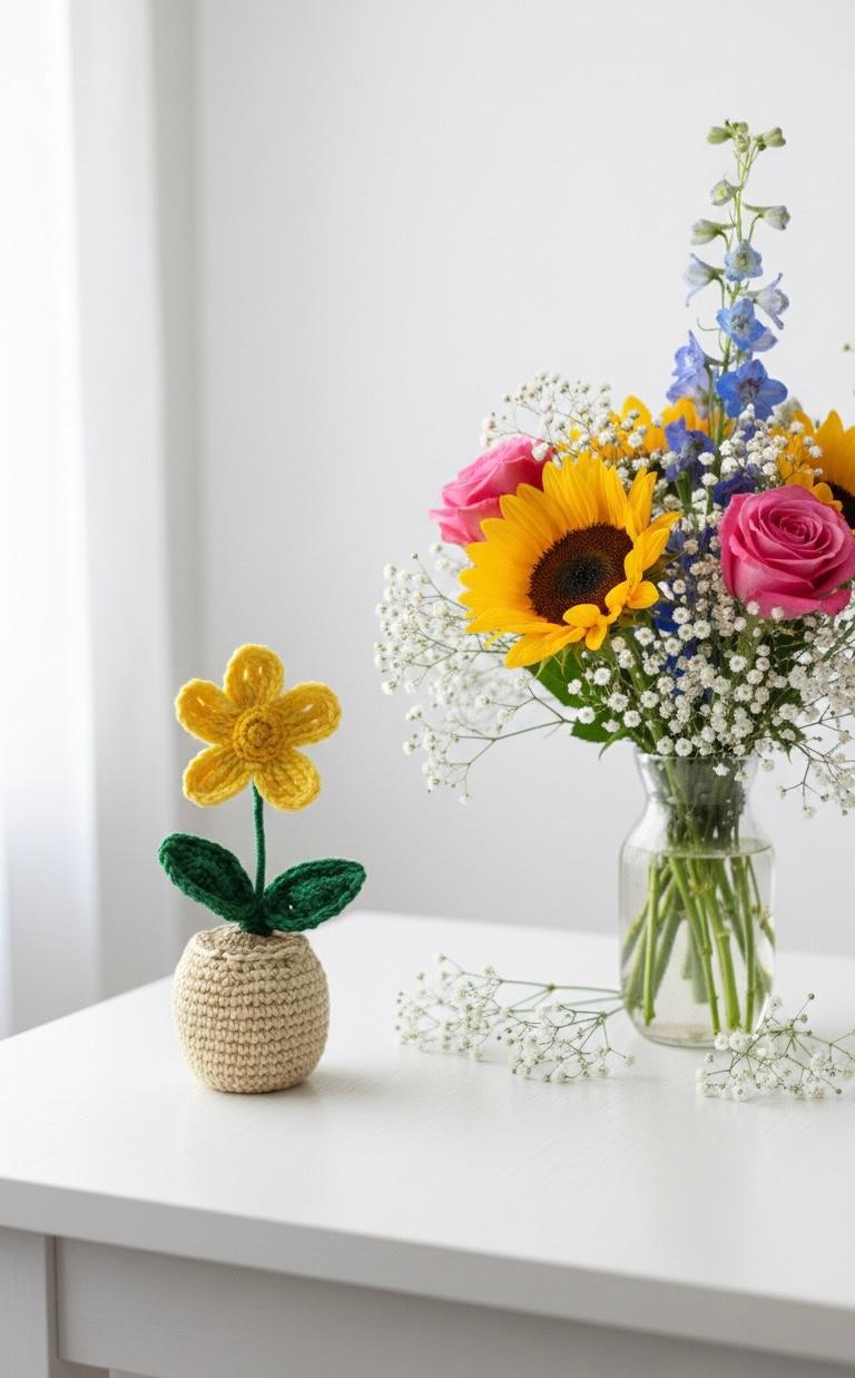 Sunny Day Crochet Desk Pot