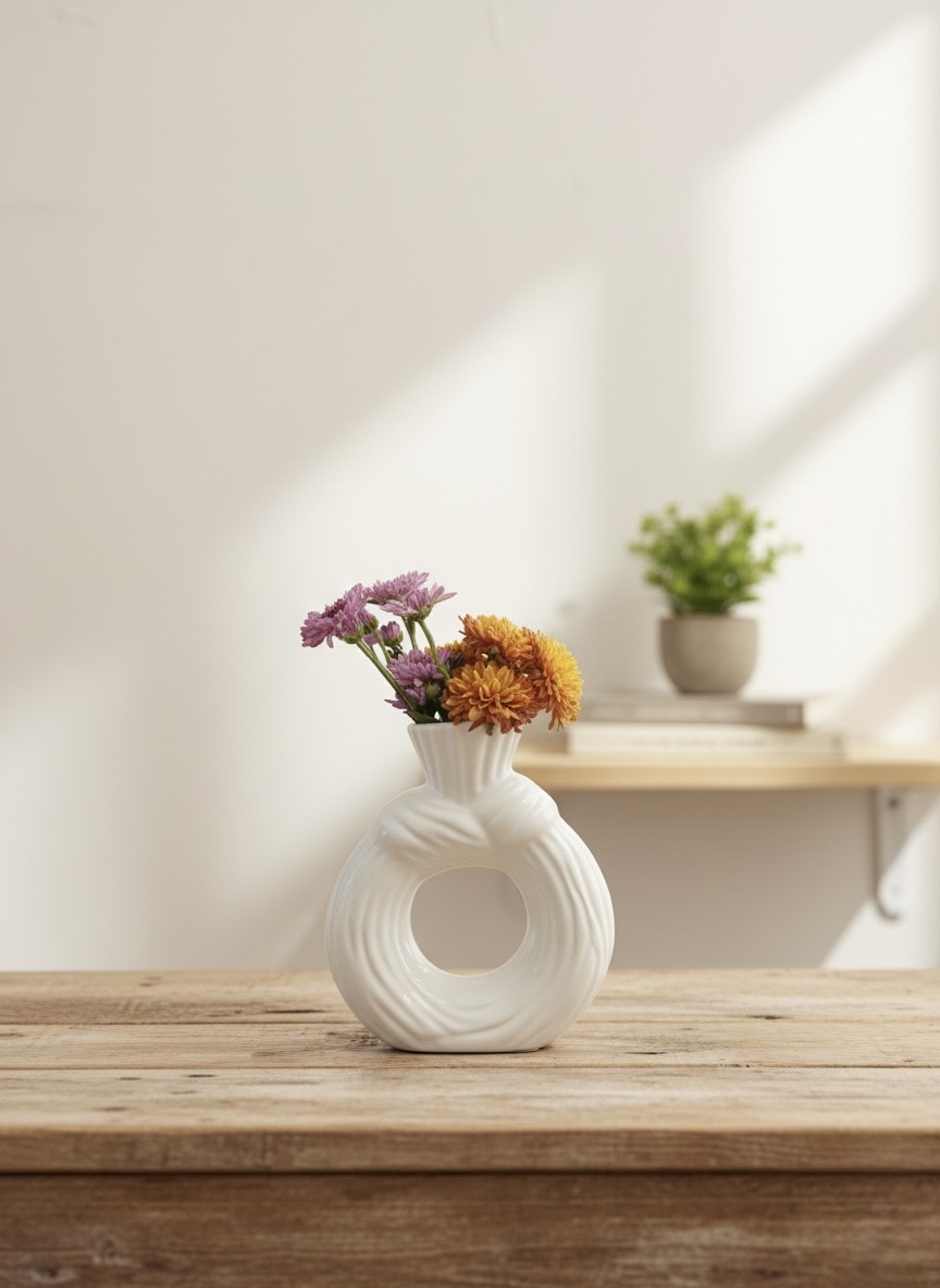 Modern Ceramic Knot Bud Vase
